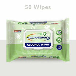 GERMISCEPT MULTI-PURPOSE ALCOHOL WIPES- 50 wipes per box- 75% ALCOHOL-NEW-SEALED